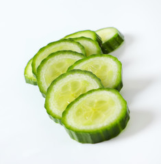 Wall Mural - slices of green cucumber