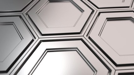 Sticker - Wall of metal hexagons