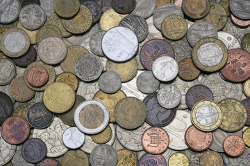 different nationalities coins background