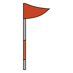 Canvas Print - color flag hole sign to play golf