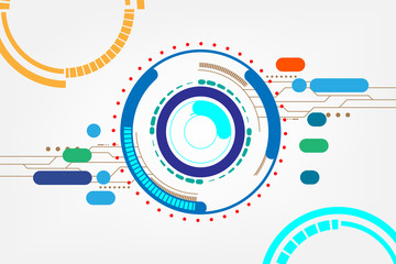 Poster - Abstract color technology circles. Vector