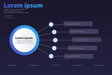 Wall Mural - infographic 5 option vector banner concept template