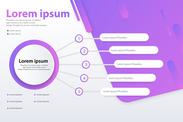 Wall Mural - infographic 5 option vector banner concept template