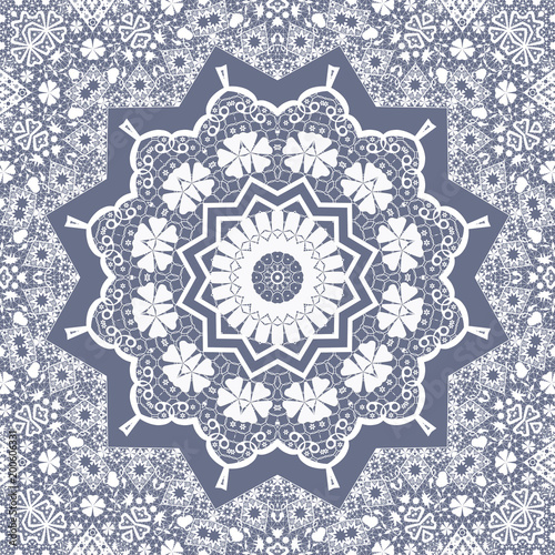Cotton fabric Krąg geometryczny wzór retro streszczenie