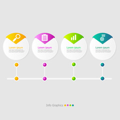 illustration of circle timeline infographic elements layout 4 steps