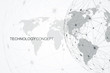 © TechSolution - Global network connections with world map. Internet connection background. Abstract connection structure. Polygonal space background. Vector illustration.