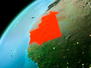  Mauritania from space in evening