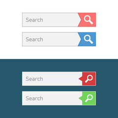 Poster - Search bar vector ui element icon in flat style. Search website form illustration field. Find search business concept.