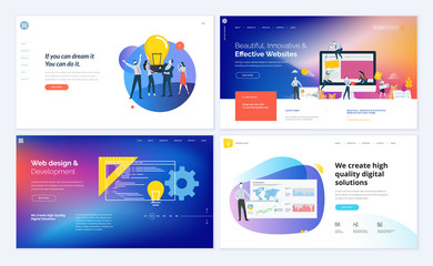 set of creative website template designs. vector illustration concepts for website and mobile websit