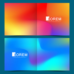 Poster - Modern vector template for square brochure leaflet flyer cover catalog poster advert . Abstract fluid 3d shapes trendy liquid colors backgrounds set. Colored fluid graphic composition illustration.