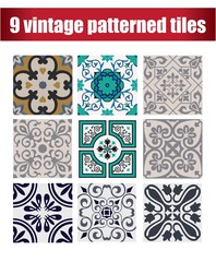 vintage tiles patterns antique seamless design in Vector illustration