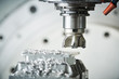 milling at CNC machine. industrial metalworking cutting process by cutter