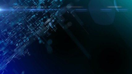 Poster - Growing strands of optical fibers. Dark blue tone background. Cinematic business background.