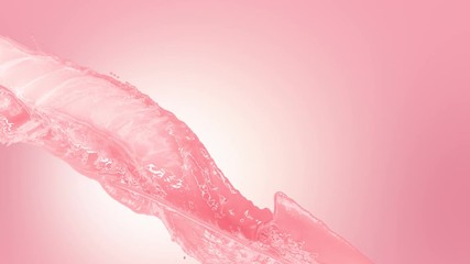 Wall Mural - Strawberry Flavored Milk. Slow Motion.