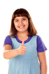 Sticker - Friendly child saying Ok with her thumbs