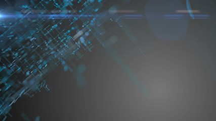 Poster - Growing threads of optical fibers. Gray background. Cinematographic business background.