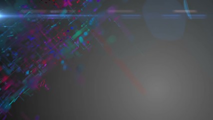Poster - Growing strands of optical fibers. Gray background. Colored threads. Cinematographic business background.
