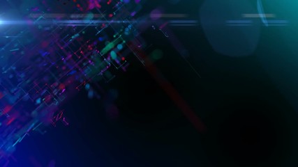 Poster - Growing strands of optical fibers. Multicolored background 2. Colored threads. Cinematographic business background.