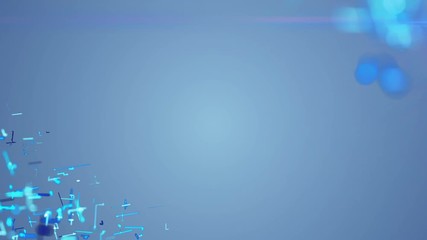 Poster - Blue connections. Growing strands of optical fibers. Light blue background. Depth of field. Cinematographic business background.