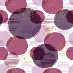 Abstract geometric seamless pattern with circles.