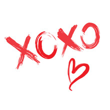 XOXO Red Heart Vector Card