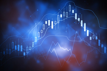 Poster - Abstract forex chart backdrop