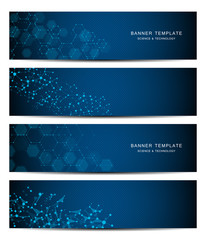 Wall Mural - science and technology banners. molecular and chemical structure.