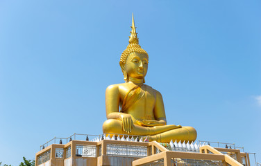 Buddha statue priest religion on sky background