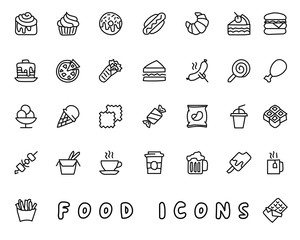 food hand drawn icon design illustration, line style icon, designed for app and web