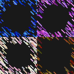 Poster - Colorful random diagonal stripe pattern background template set