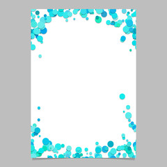 Poster - Color abstract random dot pattern card background template - vector blank stationery border design with circles
