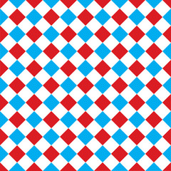 Wall Mural - Seamless argyle harlequin check pattern background in red white and blue