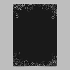 Poster - Modern random circle pattern page background template - vector blank brochure frame graphic design with rings