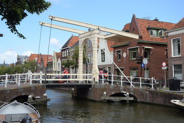 Canvas Print - Gracht und Klappbrücke in Alkmaar