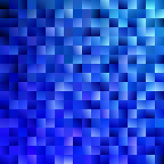 Poster - Gradient abstract square background - digital mosaic vector graphic design from squares in blue tones