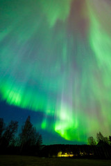 Wall Mural - northern lights aurora borealis landscape in finland