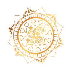 Poster - golden and circular mandala vector illustration design