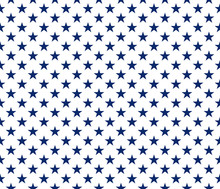 USA Style Seamless Pattern Blue Stars On White Background
