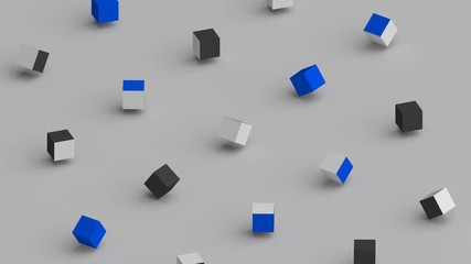Aufkleber - Abstract 3d rendering of geometric shapes. Computer generated loop animation. Modern background, seamless motion design for poster, cover, branding, banner, placard. 4k UHD