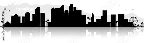 Obrazy Los Angeles  los-angeles-hollywood-chicago-kalifornia-skyline-sylwetka-czarna
