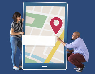 Poster - GPS navigation map on digital device
