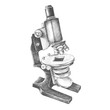 Hand drawn microscope isolated on background