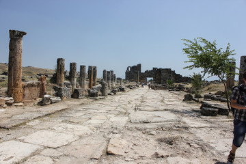 the ancient destroyed city of Hierapolis in Turkey