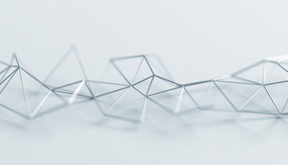 Poster - Abstract 3d rendering of triangulated surface. Modern background. Futuristic polygonal shape. Low poly minimalistic design for poster, cover, branding, banner, placard.