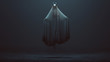 Floating Evil Spirit with Silver Horns in a foggy void 3d Illustration