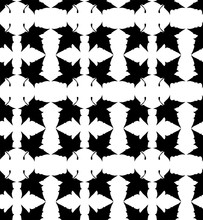 Seamless Decorative Pattern With A Leaves  In A Black - White Colors