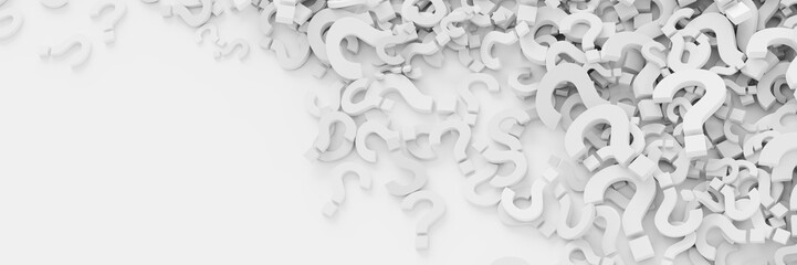 Fototapete - Infinite question marks, original 3d illustration