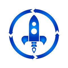 Wall Mural - Rocket turn icon