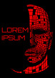 Head of the Person from a 3d Grid, A geometric portrait, a person's face half in shadow, is made of geometric shapes! Human Head Model. Application: logo, cover, event symbol, icon, for applications