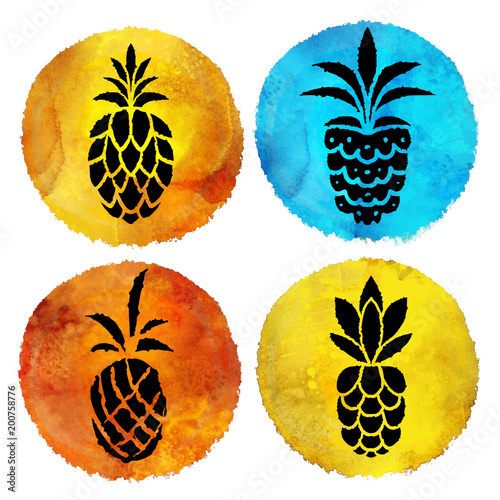 kolorowe-ikony-ananasow